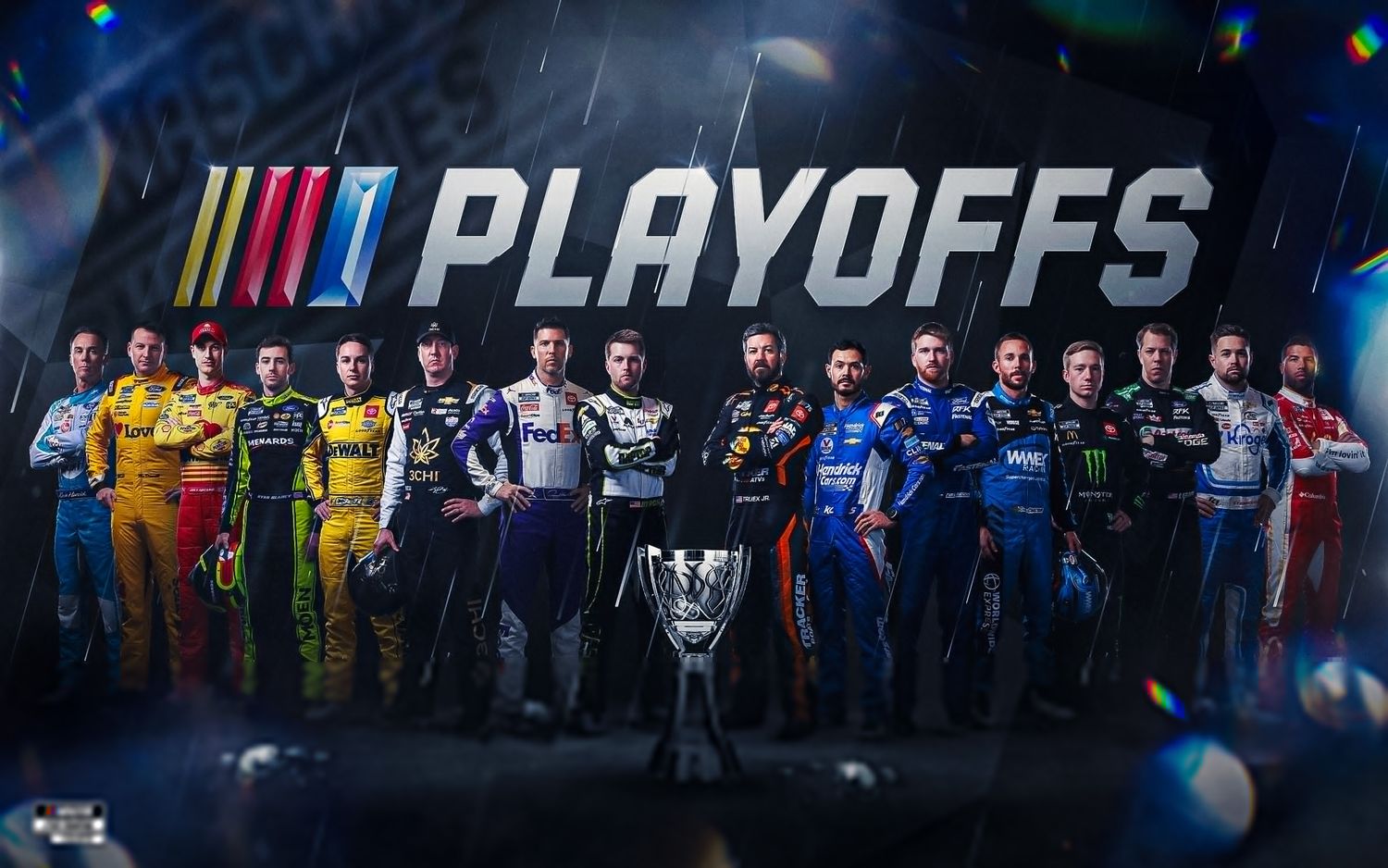 Here's the 16 original drivers who began this year's Cup playoff field. The field gets pared to only 8 after Sunday's race at the Charlotte Roval. Photo courtesy NASCAR.